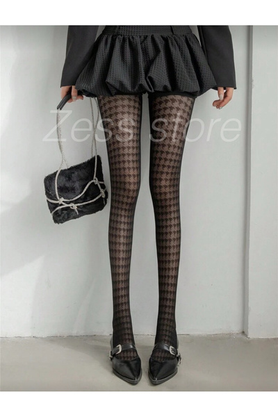 Zess store New Season Houndstooth Women's Socks