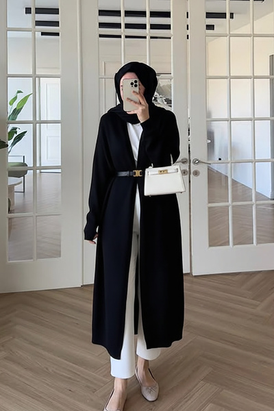 Suede Style 40804- Stylish Comfortable Women's Knitwear Long Jacket