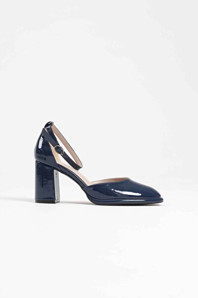 TRENDELLA Theresa Navy Blue Patent Leather Women's Heeled Shoes