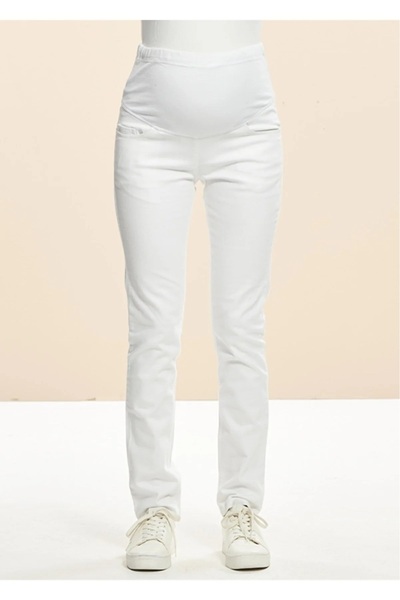 Genel Markalar Beyaz Hamile Kot Pantolon
