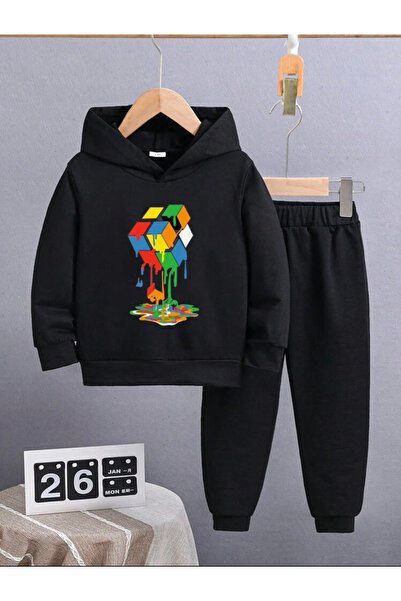 LAPS Kids Girls/Boys Magic Cube Top and Bottom Tracksuit Set