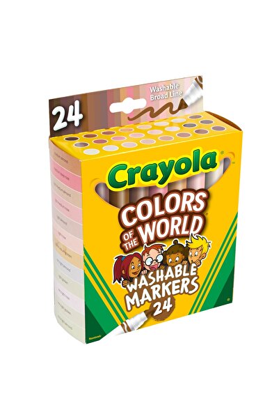 Crayola Colors of The World Washable Markers Fine Line 24 Colors