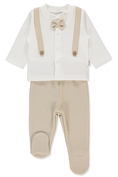 Bebetto Jakarli Two-Stringed Footed Pajama Set 2-Piece (Baby King/25) Beige