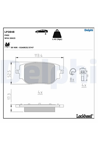 DELPHİ Set Placute Frana Frana Disc Citroen Jumpy 3 Bus/Jumpy 3