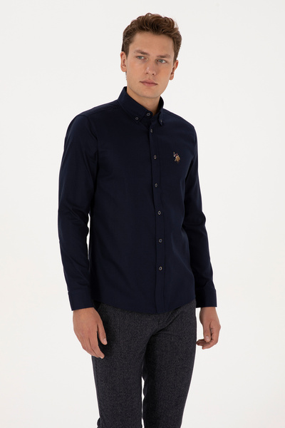 U.S. Polo Assn. Erkek Lacivert Uzun Kollu Basic Gömlek 50307659-VR033