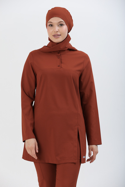 almesta Almesallegra Hemşire Doktor Tesettür Cerrahi Üst Forma Uzun Kol Scrubs