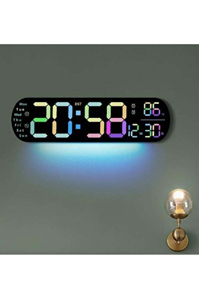 GESR HOME Digital wall clock with colorful LED lighting – Stylish modern design