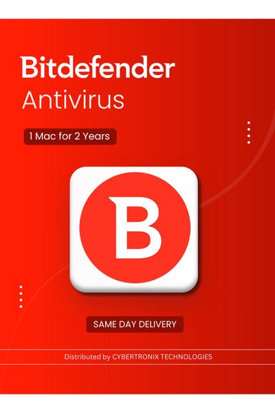 BITDEFENDER برنامج مكافحة الفيروسات | جهاز ماك واحد لمدة عامين | ترخيص رقمي | توصيل في نفس اليوم