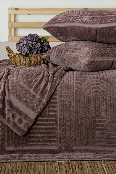 True Home Welsoft Lüx Jakarlı Çift Kişilik Yatak Örtüsü Seti Yastık Kılıflı | 230x240 cm