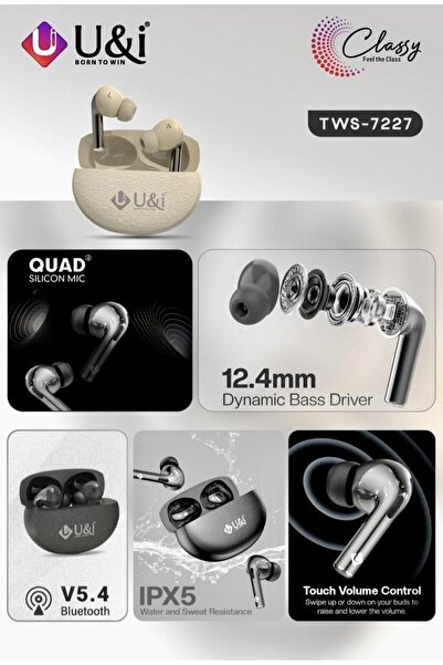 U & I Born To Win True Wireless Earbuds Bluetooth Earphones 40H Playtime, Quad Mic Hi-Res Audio, Deep Bass