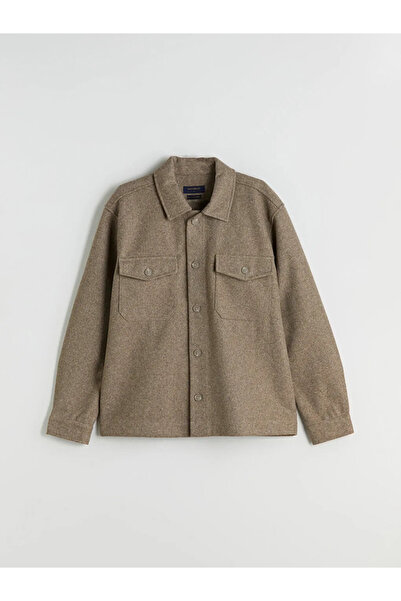 LC Waikiki Ανδρικό πουκάμισο με μακρυμάνικο μπουφάν με κανονική εφαρμογή