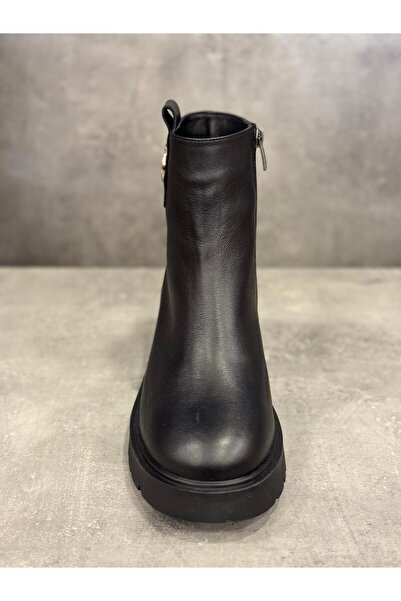 NISH Handmade Genuine Leather Shoes with Fur Detail on the Inside and Heels