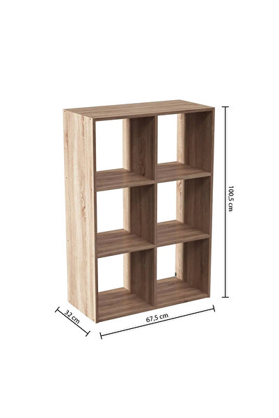 5FiveSmart 5Five Mix n'Modul shelf with 6 compartments, chipboard, 68x32x101 cm, beige