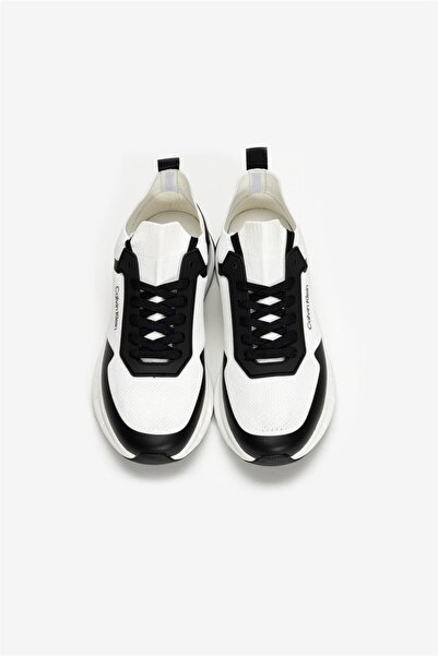 Calvin Klein Men's Ck Low Top Lace up Sneakers - White/Black
