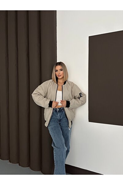 LE CARAMBOLE Women's Stone Zipper Detailed Bomber Jacket