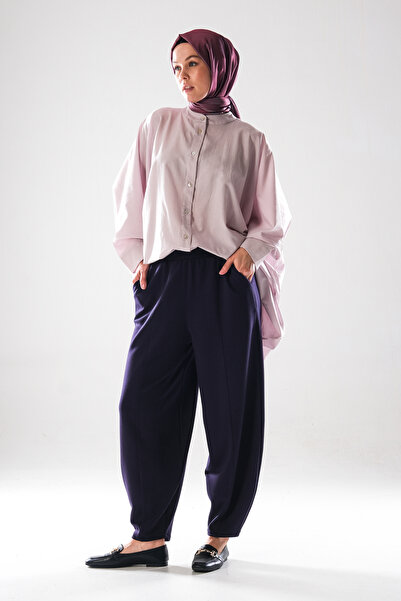 Plistre 2281_Kadın Beli Lastikli Cepli Harem/Şalvar/Yoga Pantolon – Rahat Kalıp Tesettür Alt Giyim