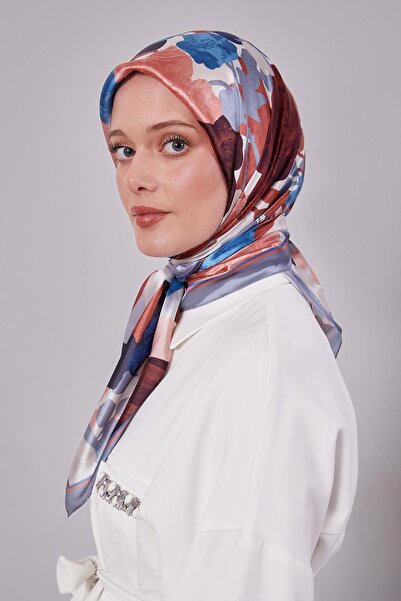 Levidor Κρυστάλλινο κασκόλ με μοτίβο τριαντάφυλλου μπλε-ινδιγό