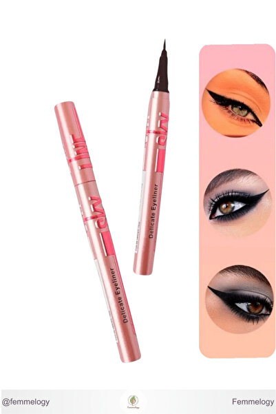 Femmelogy Sky High Ultra İnce Uçlu Kalem Eyeliner Kalıcı Mat Siyah Kolay Uygu...