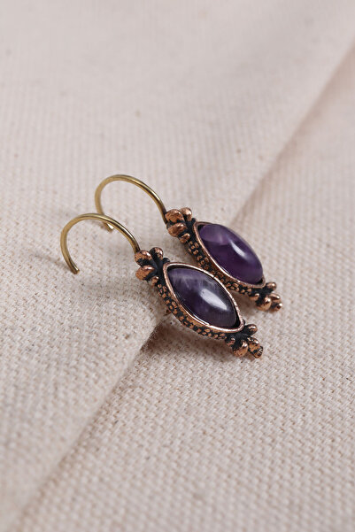 Süspüs Accessories Authentic Earrings with Amethyst Stone