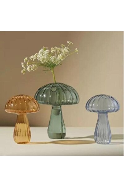 GESR HOME Elegant mushroom-shaped glass vase – modern transparent colors