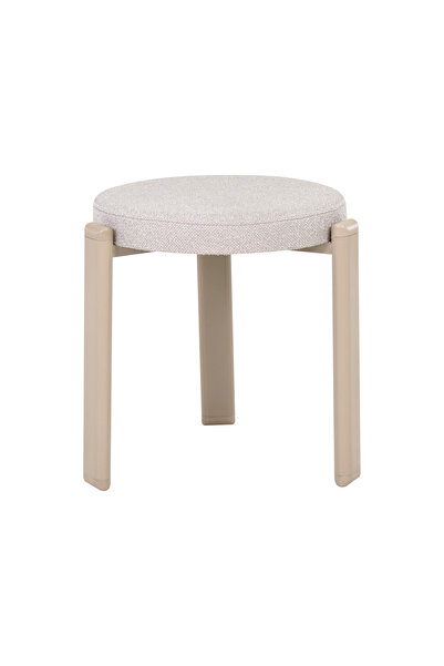 VİLİNZE Teras Vizon Metal Ayak Teddy Kumaş İstiflenebilir Mutfak-Balkon Taburesi (4 Adet)