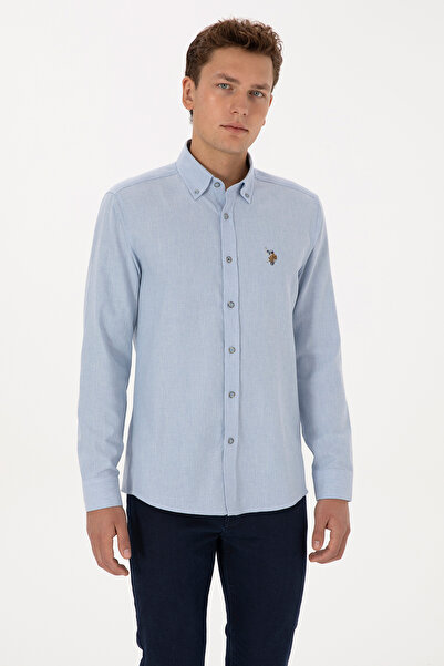 U.S. Polo Assn. Erkek Açık Mavi Uzun Kollu Basic Gömlek 50307686-VR003