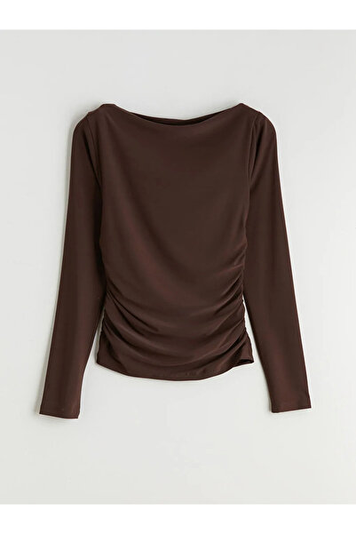 LC Waikiki Kayık Yaka Büzgülü Bluz