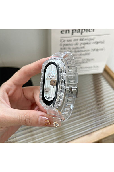 Nezih Case Mi Band 8 / 9 / 10 Uyumlu Transparan Yumuşak Silikon Kordon