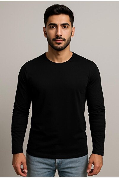 AXXEL Ανδρικό μαύρο μακρυμάνικο μπλουζάκι-D240