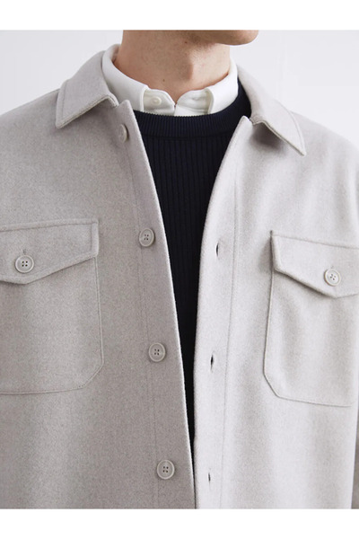 LC Waikiki Ανδρικό πουκάμισο με μακρυμάνικο μπουφάν με κανονική εφαρμογή