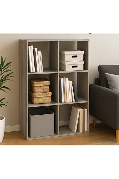 5FiveSmart 5Five Mix n'Modul shelf with 6 compartments, chipboard, 68x32x101 cm, gray