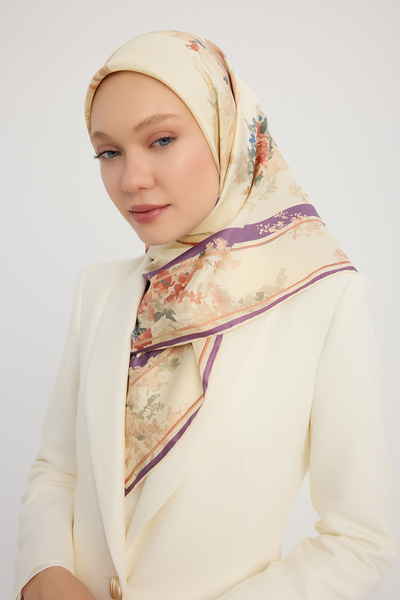 ipekistanbul 100% копринен шал от туи - Rhapsody - Екру