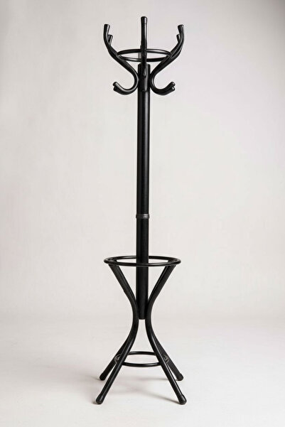 Marka Siyah 1.Kalite Metal Ayaklı Portmanto Askılık Şemsiyelik Bölümlü