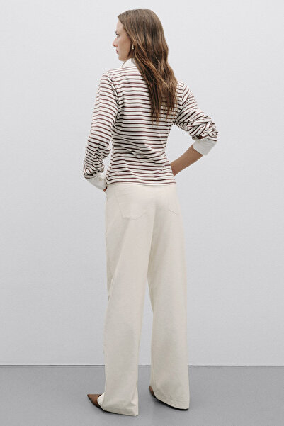 Pilea Liva Ecru Leather Trousers