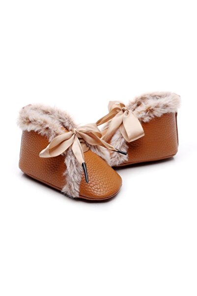 BebeNou Brown Fleece-Lined Booties with Satin Bow MDXH0223-5-CI1