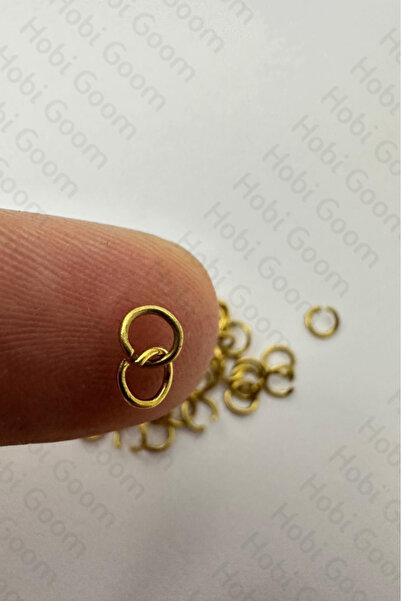 Hobi Goom حلقة قفز من الفولاذ المقاوم للصدأ مطلية بالذهب مقاس 0.3 مم (صغيرة) ...