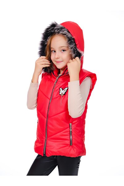 Kamex Girls' Embroidered Winter Puffer Vest