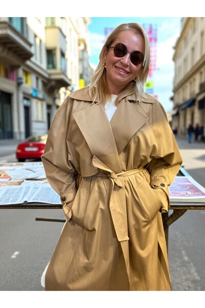 Room8 KUŞAKLI CAMEL RENK TRENCKOT