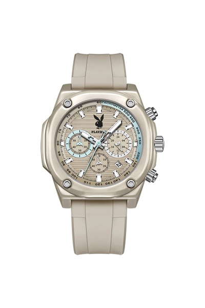 Playboy 3060 Men's Watch Gray – Casual Design, Shock Resistant, Luminous Display, 3ATM