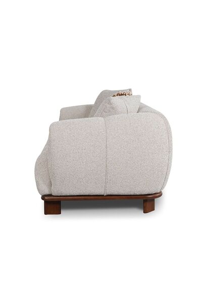 Danube Home Wade 2 Seater Fabric Sofa - Beige/Brown, Solid Wood Frame, Stylish & Comfortable, 189x100x75cm