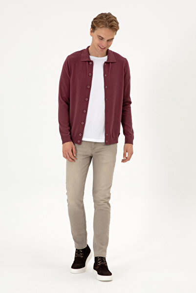 U.S. Polo Assn. Men's Burgundy Basic Knitwear Cardigan 50313690-Vr177