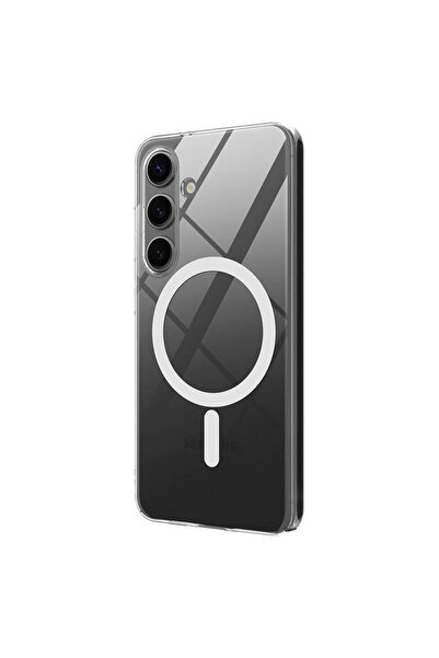 zore Galaxy S25 Fe Case Camera Protected M-Safe Hard Pc Senk Porto Cover - Transparent