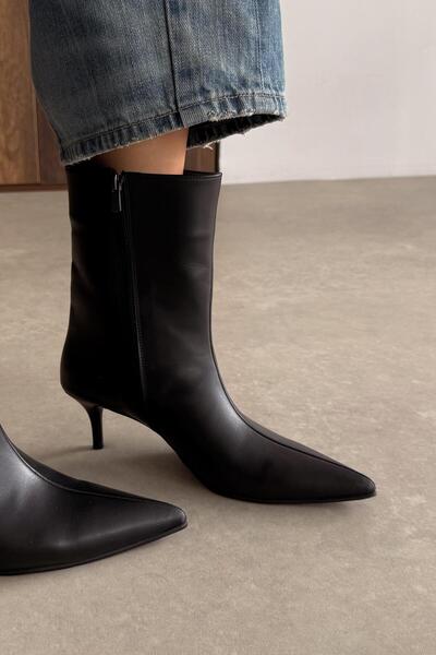 nope21shoess Marino Siyah Hakiki Deri Bot