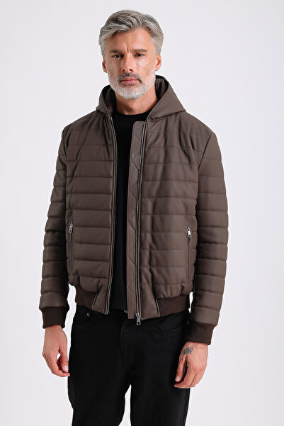 MQ Leather Maroquin Leather Alonso Men's Hooded Leather Coat