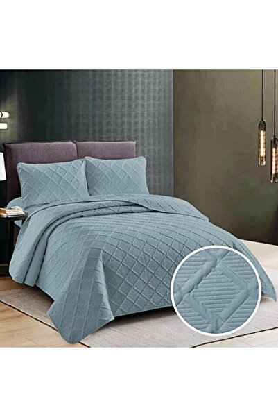 PATONE Double bedspread, gray, 230x250cm + 2 pillowcases, gray, 50x70cm