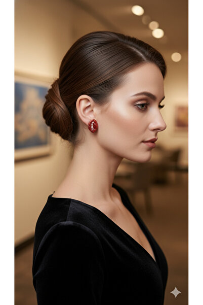 Lu Atelier Bloody Kiss Handmade Polymer Clay Earrings – Vampire Fang Design – Red Glitter Gothic Earrings