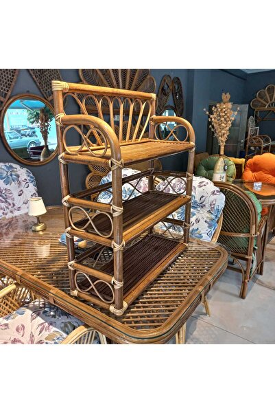 SANCAKTAR BAMBU Bambu Duvar Rafı (Üç Raflı)