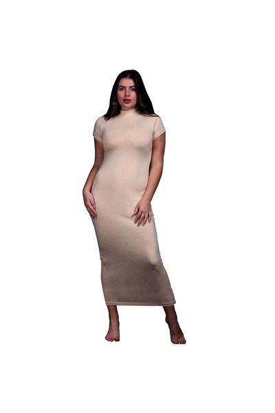 COMODO highneck half sleeve long dress egyption cotton 100%