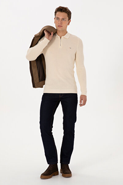 U.S. Polo Assn. Erkek Krem Basic Kazak 50313685-VR071