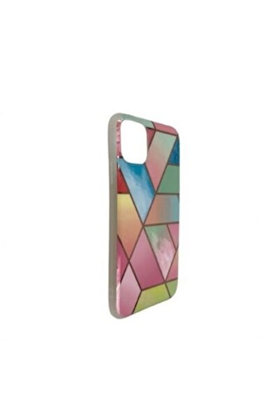GOLD MARKET Carcasă de protecție pentru Apple iPhone 12 Mini - Moale IMD TPU Marble Geometric Pink